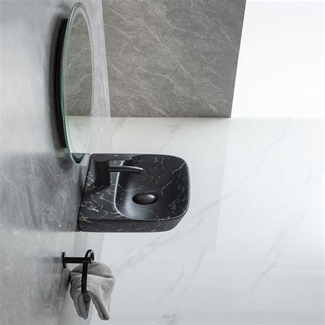 Black Wall Hung Faucet Basin New Design For Hotel Wash Basin Manufacturer