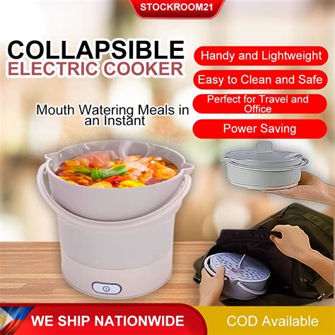 Collapsible Electric Cooker Foldable Electric Collapsible Travel Hot Potwkq Lazada Ph