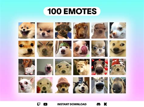 100 Dog Emotes Pack | Twitch, Youtube, Discord, Kick | Animated Emotes