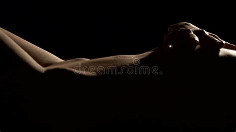 Sexual Naked Woman Strokes Her Herself Stock Footage Video Of Body Dark