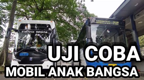 Uji Coba Bus Listrik Mab Mobil Anak Bangsa Youtube