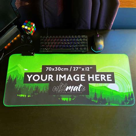 'Print your image' Large Custom RGB Gaming Mouse Pad | 70x30cm ...