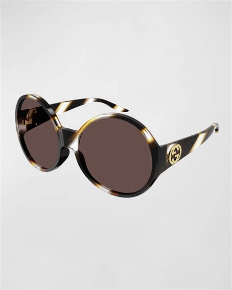 Gucci Oversized Round Acetate Sunglasses Neiman Marcus