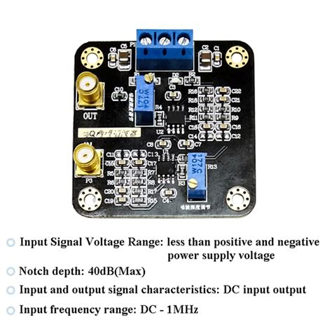 High Q Value Notch Filter Module Hz Notch Frequency Signal