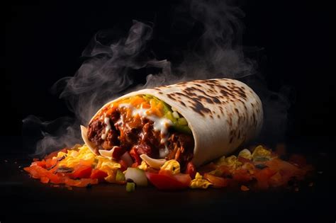 Premium AI Image Hot Delicious Shawarma With Meat Fresh Veggies