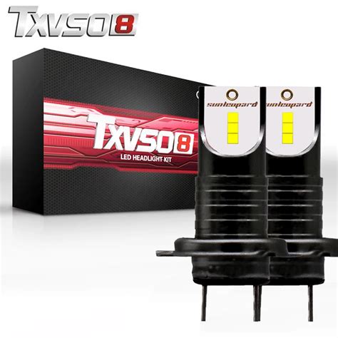 TXVSO8 2Pcs Led H7 6000K Car Headlight Bulbs CSP Chips 12V 30000LM 55W