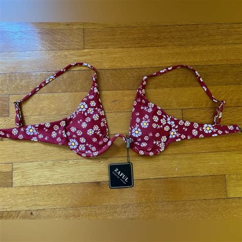 Zaful Swim Nwt Zaful Red Floral Bikini Size S Poshmark