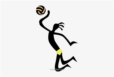 Playing Volleyball Royalty Free Vector Clip Art Illustration Sports