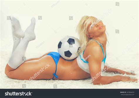 Sexy Blonde Female Posing Ball Stock Photo 247864633 Shutterstock