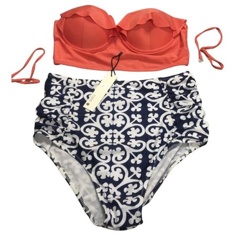 PinUp Angel Bath Body Vintage High Waist Floral Womens Bikini Set Strappy Push Up Bathing