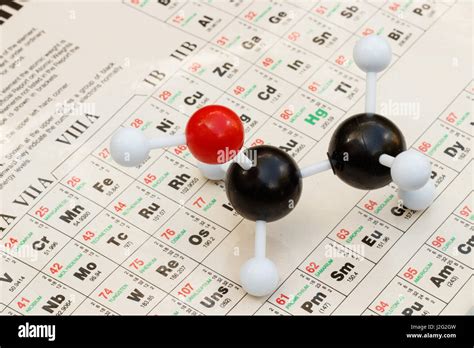Ball And Stick Model Of Ethanol Alcohol C2h5oh With The Periodic