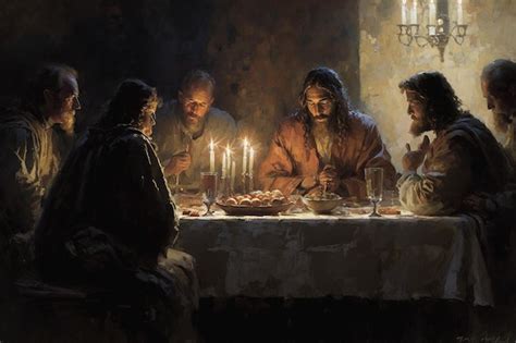 La última cena el concepto religioso de la asamblea de jesucristo con