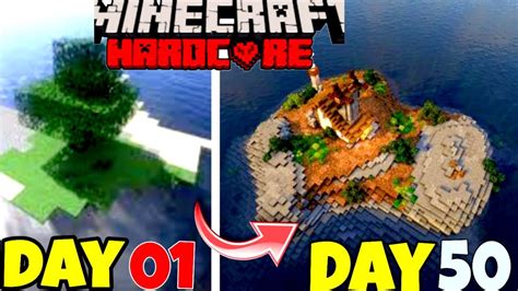 I Send Day On A Survival Island In Hardcore Minecraft I Survive