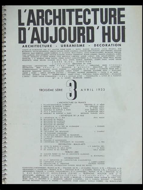 L ARCHITECTURE D AUJOURD HUI N3 1933 POL ABRAHAM RUE BOUTIQUES