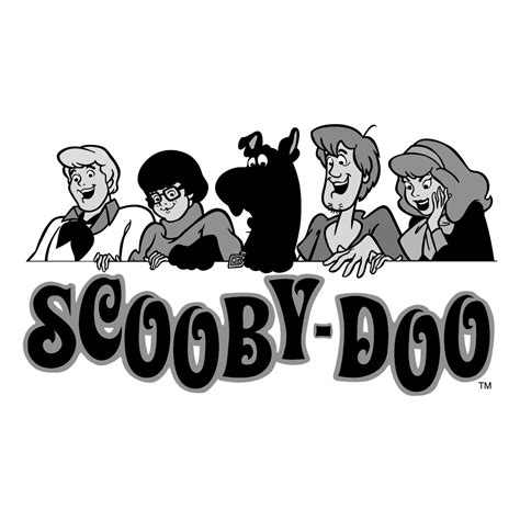 scooby doo logo black  white  brands logos