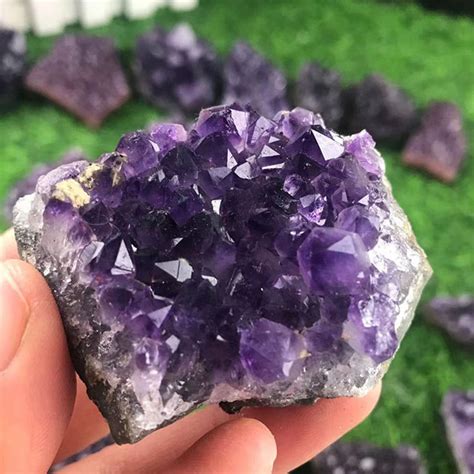 Natural Gemstone Amethyst Quartz Cluster Druzy Geode Crystal Healing