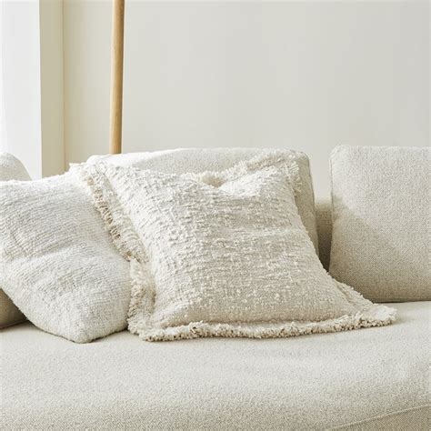 Leiden White Boucle Cushion Adairs