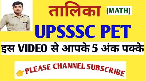 Upsssc Pet Exam 2023 Math Table Chart Upsssc Pet Math Table Chart