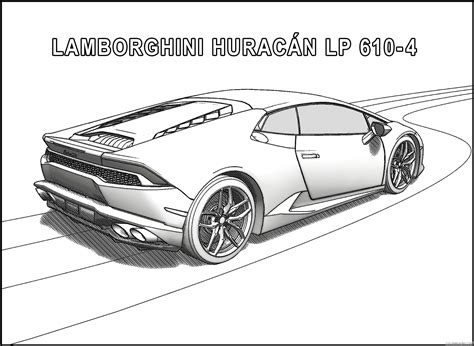 Lamborghini Huracan Coloring Pages Side View Coloring Free