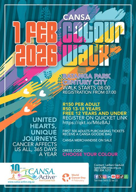Cansa Ou Cança - CANSA Colour Walk to Mark World Cancer Day at Ratanga Junction on 1 ...
