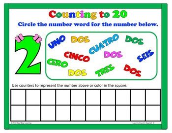 Spanish Numbers 11-20 - Kindergarten by Diazi Blue Learning | TpT