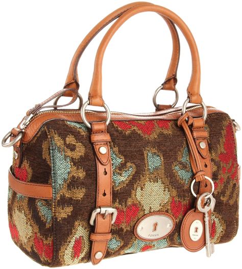 Fossil Maddox Satchel In Brown Tapestry Lyst