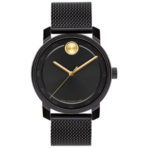 Movado Bold Access Black Dial Black Ion Plated Stainless Steel Watch