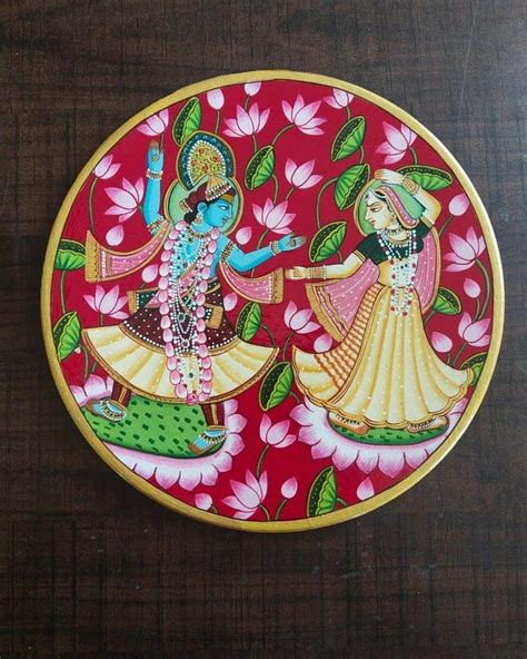 Pichwai Hand Painted Wooden Plates For Home Decoration Artofit