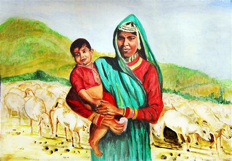 Tribal Mother Painting By Raje Mathur Pixels