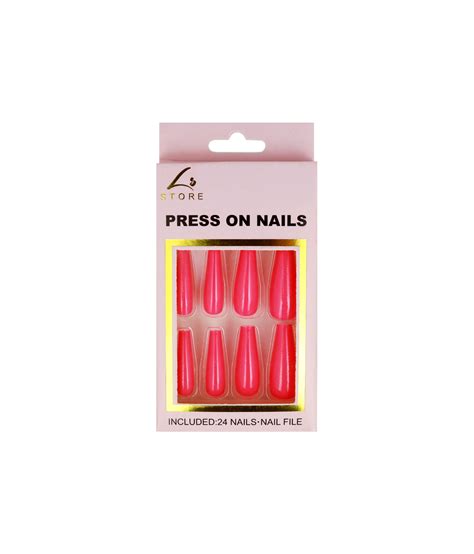 Hot Pink Press On Nails Pc Looksharpstore