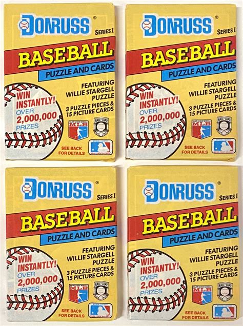 Donruss 1991 Major League Baseball Series 1 Edition 4 Pack Bundle 15