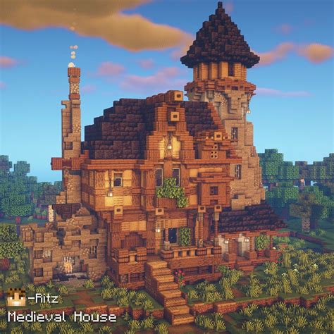 Medieval House with Blacksmith in Minecraft