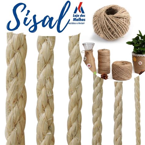 Corda De Sisal Natural Mm Mm Metros Para Artesanato E Uso