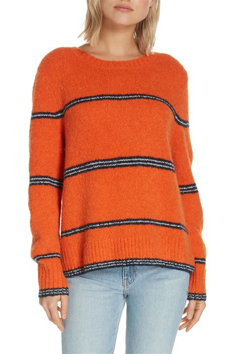 Lyst Frame Stripe Sweater In Orange