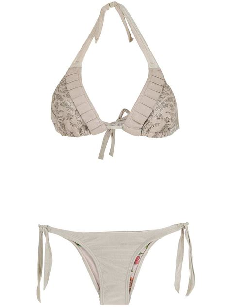 Amir Slama Ruffled Triangle Bikini Set Editorialist