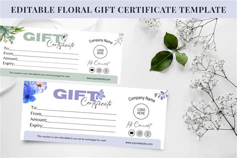 Editable Floral Gift Certificate Template | SnapyBiz