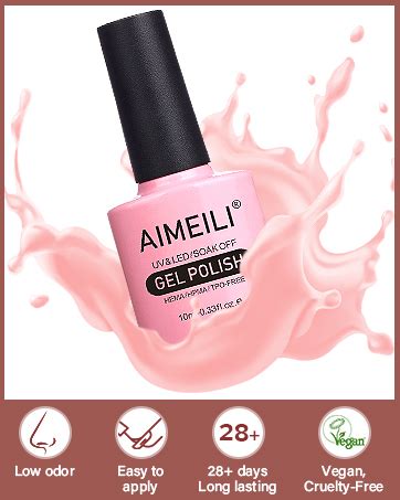 AIMEILI Soak Off Nude Pink Gel Nail Polish Set All Seasons Pink Nail Polish Gel Color Set For