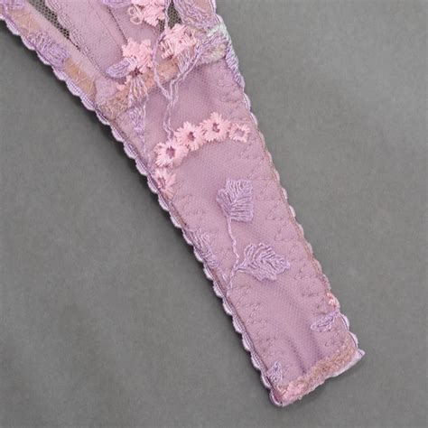 Luxury Lingerie Embroidery Intimate Purple Outfit Women Transparent Fashion Erotic Underwear 3