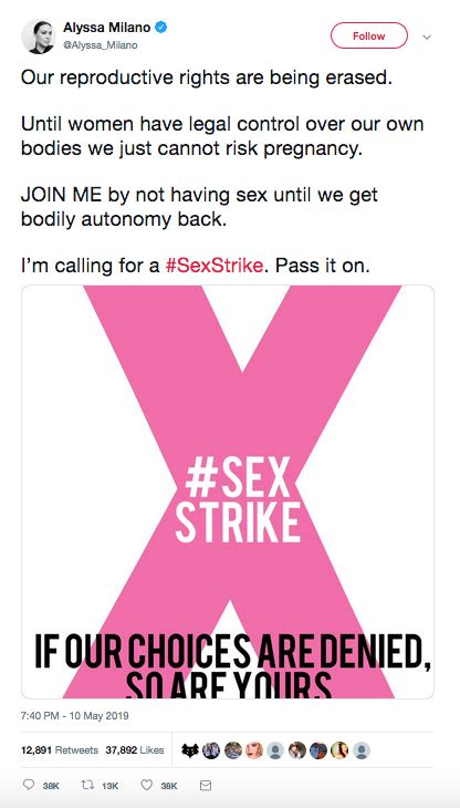 Alyssa Milanos Call For A Sex Strike Slammed My Christian Daily