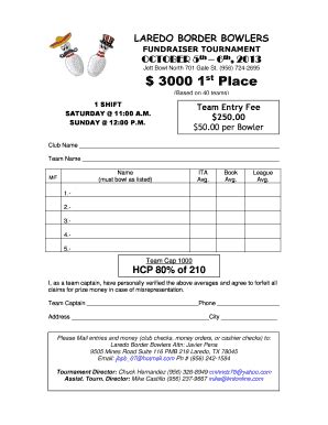 Fillable Online Laredo Border Bowlers Fax Email Print Pdffiller