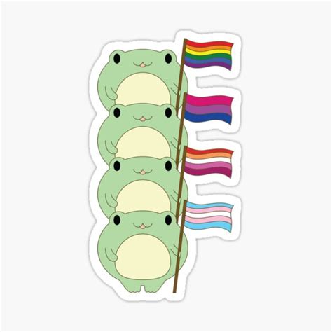 Cute Frog Pile Pride Froggy Lesbian Pride Flag Sticker By Skr0201 Redbubble