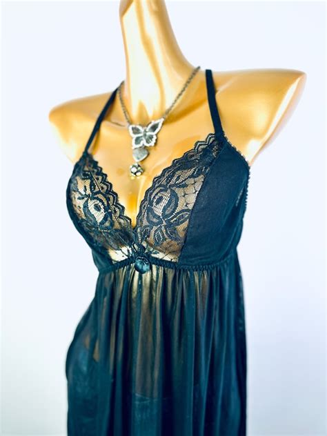 S Goth Lingerie Babydoll Nightie Slip Dress Sheer S Gem