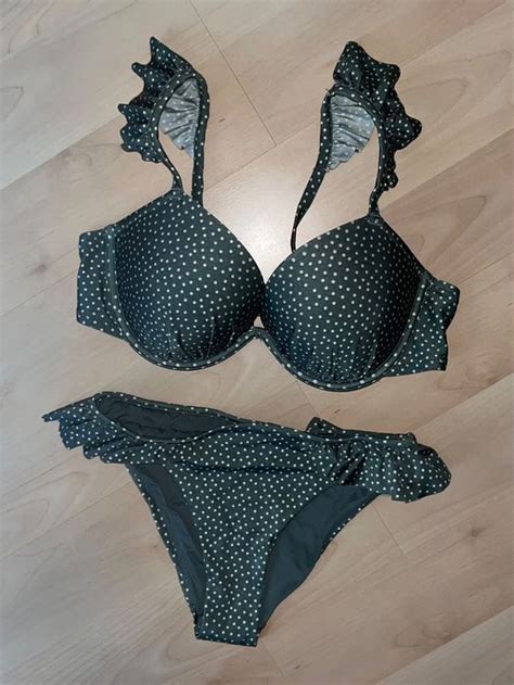 H M Bikini Set olivgrün gepunktet Kaufen auf Ricardo