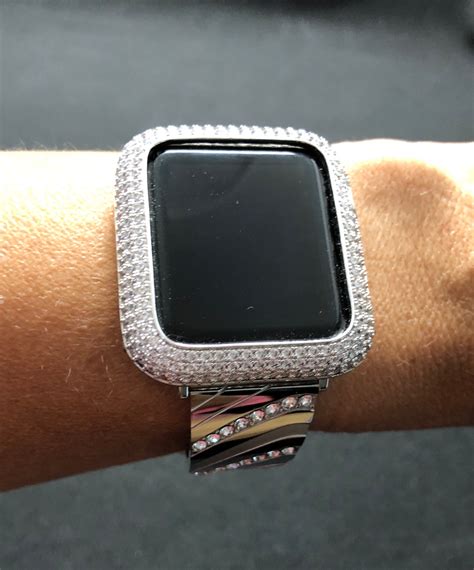 Apple Watch Band 38mm 42mm Womens Mens Rhinestone Crystal Lab Diamonds Bezel Case Cover Iced