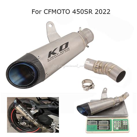 For CFMOTO 450SR 2022 Titanium Exhaust Mid Tail Pipe Modified Slip On