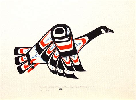 Canada Goose, an original acrylic on paper by Cree native artist