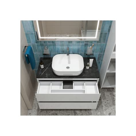 Подвесная тумба со столешницей и накладной раковиной BelBagno KRAFT 100 ...