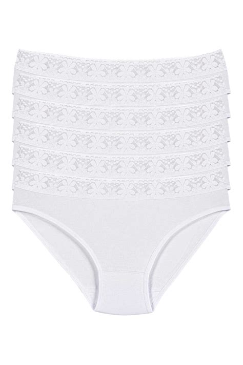 Kadın Beyaz lı Paket Likralı Beli Dantelli Bikini Külot