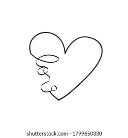 Heart Symbol Hand Embrace Line Drawing Stock Vector Royalty Free