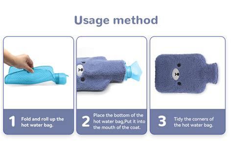 Amazon Samply Hot Water Bottle With Cute Fleece Cover Liter Water Bag For Hot And Cold